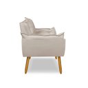 Ver imagem 4 de Poltrona Opala para Sala Clínica Salão Pés de Madeira Suede Bege