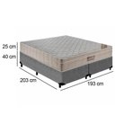 Ver imagem 3 de Cama Box King Bipartido Suede + Colchão Ortobom Airtech Molas Ensacadas 193x203x65:cinza