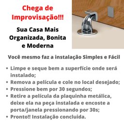 Trava Porta Magnético Adesivo de Chão Rodapé - Preto - 5