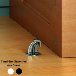 Trava Porta Magnético Adesivo de Chão Rodapé - Preto - 4