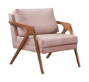 Ver imagem 3 de Poltrona Decorativa Mona Luxo Base de Madeira Maciça Sala Recepção Suede Verde Eli Móveis e Decoraçã