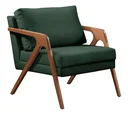 Ver imagem 2 de Poltrona Decorativa Mona Luxo Base de Madeira Maciça Sala Recepção Suede Verde Eli Móveis e Decoraçã