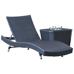2 Espreguiçadeiras Bona e Mesa Grécia com Chaise em Alumínio - Piscina, Jardim, Área - Trama Origina - 3