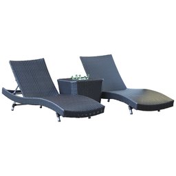 2 Espreguiçadeiras Bona e Mesa Grécia com Chaise em Alumínio - Piscina, Jardim, Área - Trama Origina - 2