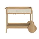 Ver imagem 2 de Carrinho Bar 1 Gaveta 112cm C/ Porta Taças Palhinha Pé Madeira Oslo Artesano | Nero - Hanover