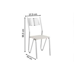 Conjunto: Mesa de Cozinha Volga c/ Tampo Vidro 150cm + 6 Cadeiras Nápoles Cromada/Preto - - 4