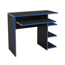 Mesa Escrivaninha para Computador Escritório Home Office Pc Gamer.:preto / Azul - 4