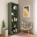 Ver imagem 5 de Kit 2 Estantes para Livros com 5 Prateleiras 120CMX60CM Verde/Menta