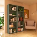 Ver imagem 6 de Kit 2 Estantes para Livros com 5 Prateleiras 120CMX60CM Verde/Menta