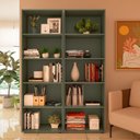 Ver imagem 1 de Kit 2 Estantes para Livros com 5 Prateleiras 120CMX60CM Verde/Menta
