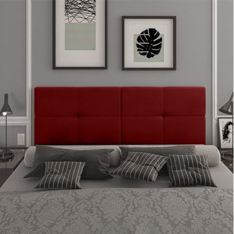 Cabeceira Suspensa Bruna Cama Box Casal 140cm X 55cm para Parede Vermelho