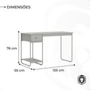 Ver imagem 3 de Escrivaninha Mesa de Escritório Industrial 125cm Preta Criare