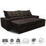 Sofá de Courino Retrátil e Reclinável 2,35m Cama inBox Bourbon SoftGel D40 Café - 3