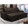 Sofá de Courino Retrátil e Reclinável 2,35m Cama inBox Bourbon SoftGel D40 Café - 1