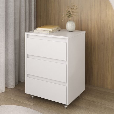 Gaveteiro para Escritório Office 3 Gavetas com Rodízios Cáli