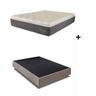 Conjunto: Box + Colchão Brilhante - Molas Ensacadas - Casal 138x188x68:courino Preto - 2