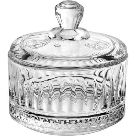 Potiche Redondo Decorativo Bomboniere Home&co com Tampa Eco Crystal 7x6x6cm Transparente