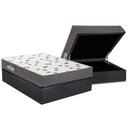 Ver imagem 1 de Conjunto Box Baú Casal: Colchão Molas Ortobom D33 Light Saúde + Base Crc Suede Gray (138x188)