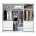 Ver imagem 3 de Guarda Roupa Casal Cadenza 2 Porta Correr 6 Gavetas com Espelho 100% Mdf Branco Fenix