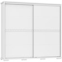Ver imagem 2 de Guarda Roupa Casal Cadenza 2 Porta Correr 6 Gavetas com Espelho 100% Mdf Branco Fenix