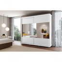 Ver imagem 1 de Guarda Roupa Casal Cadenza 2 Porta Correr 6 Gavetas com Espelho 100% Mdf Branco Fenix