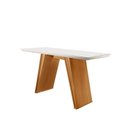 Ver imagem 3 de Aparador Atena Base Flex Laca e Vidro 135x35cm Castanho Cinamomo e Off White Marrom