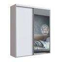 Ver imagem 3 de Guarda-Roupa Solteiro com Espelho 2 Portas de Correr RC2201 Branco