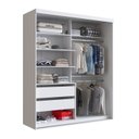Ver imagem 2 de Guarda-Roupa Solteiro com Espelho 2 Portas de Correr RC2201 Branco