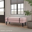 Ver imagem 3 de Banco Estofado Viena 1,40m Suede Rosa Bebe - Inova Decorações