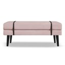 Ver imagem 2 de Banco Estofado Viena 1,40m Suede Rosa Bebe - Inova Decorações
