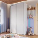 Ver imagem 1 de Guarda-Roupa Infantil 2 Portas de Correr 2 Gavetas com Prateleiras Branco RC2105 120cm