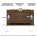 Ver imagem 6 de Painel Tv 60'' com 2 Leds e Prateleiras de Vidro Vegas