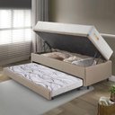 Ver imagem 3 de Bicama Box Baú Courino Linho 88x188 com Colchão Ecoline D33 Ecoflex