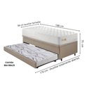 Ver imagem 2 de Bicama Box Baú Courino Linho 88x188 com Colchão Ecoline D33 Ecoflex