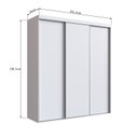 Ver imagem 4 de Guarda-Roupa Casal 3 Portas de Correr RC3105 Branco