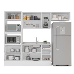 Cozinha Pérola Completa 4 Peças Torre Quente Aéreo 3 Portas Balcão 2 Gavetas 3 Portas Yescasa - 6 Cozinha Pérola Completa 4 Peças Torre Quente Aéreo 3 Portas Balcão 2 Gavetas 3 Portas Yescasa - 6