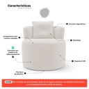 Ver imagem 3 de Kit Sofá e Poltrona Orgânica Living Bob com Almofadas Bouclê Off White - Desk Design