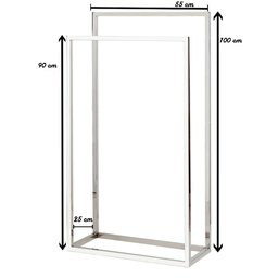 Toalheiro Porta Toalha de Piso Linha Larissa em Aço Inox 304 Stainless - 4