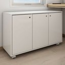 Ver imagem 1 de Armário para Escritório Coral 3 Portas 1 Prateleira Branco - Panorama Móveis