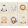 Quadro Infantil Safari 6 Un A4 Vidro e Pendurador - 1