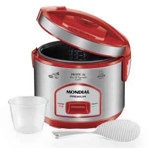 Panela Elétrica de Arroz Mondial 6 Xícaras Pratic Vermelho