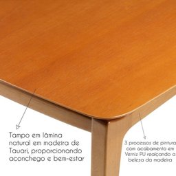 Conjunto Sala de Jantar Madeira Maciça - Mesa 1,60 Laminada 6 Cadeiras Assento Estofado Encosto Tela Marrom/Freijó - 10 Conjunto Sala de Jantar Madeira Maciça - Mesa 1,60 Laminada 6 Cadeiras Assento Estofado Encosto Tela Marrom/Freijó - 10