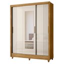 Ver imagem 1 de Guarda Roupa Solteiro Bolívia 3 Portas Deslizantes Freijó/off White com Espelho - Moval