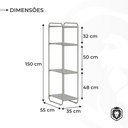 Ver imagem 3 de Estante de Livros Industrial Aço 35CMX150CM Estilo Criare Marrom/Preto/Nature