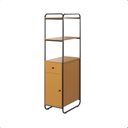 Ver imagem 7 de Estante Industrial Criare com 1 Gaveta 01 Porta Marrom/Preto/Nature