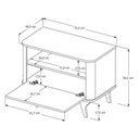 Ver imagem 3 de Mesa de Cabeceira Arumã MDF Pés Madeira Maciça Moderno Off White Bechara Móveis