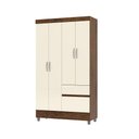 Ver imagem 3 de Guarda Roupa Ideal 4 Portas Plus Imbuia/champanhe - Vila Rica Móveis