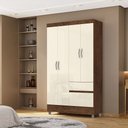 Ver imagem 2 de Guarda Roupa Ideal 4 Portas Plus Imbuia/champanhe - Vila Rica Móveis