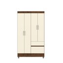 Ver imagem 1 de Guarda Roupa Ideal 4 Portas Plus Imbuia/champanhe - Vila Rica Móveis