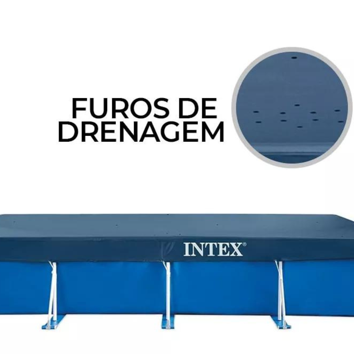 Capa P/ Piscina Retangular (4.60m X 2.26m) C/ Corda #28039:azul - 10